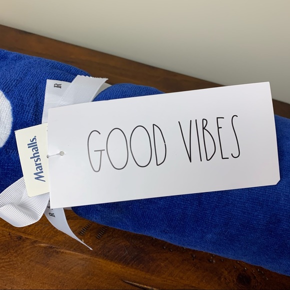 Last One - Rae Dunn “Good Vibes” Beach Towel - Picture 4 of 7